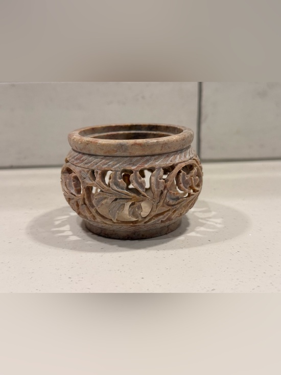 Other - Hand-Carved Decorative Leaf Votive Candle Holder or Catch All Dish